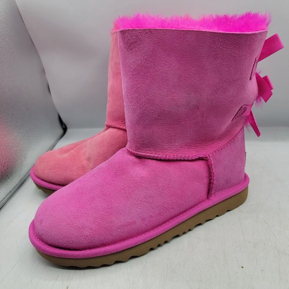 Ugg Bailey Bow II Girls Size 4 Pink Blossom Boots Pull On Casual Walking School - Picture 4 of 14
